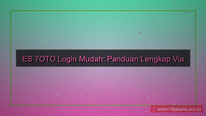 ES TOTO login melalui browser hp