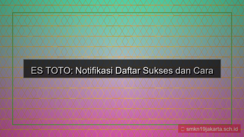 tampilan ES TOTO notifikasi daftar sukses
