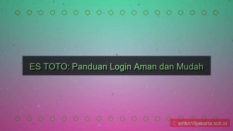 ES TOTO poster panduan login