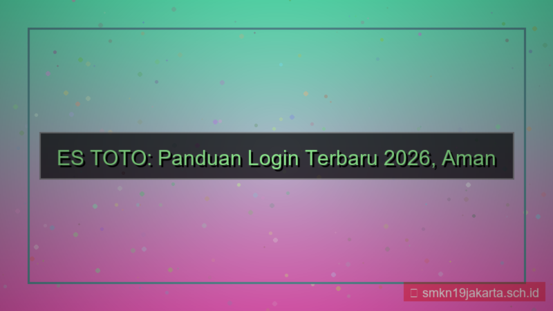 tampilan ES TOTO website login terbaru 2026