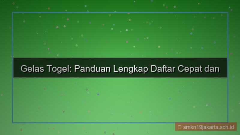 konten GELAS TOGEL daftar pakai facebook