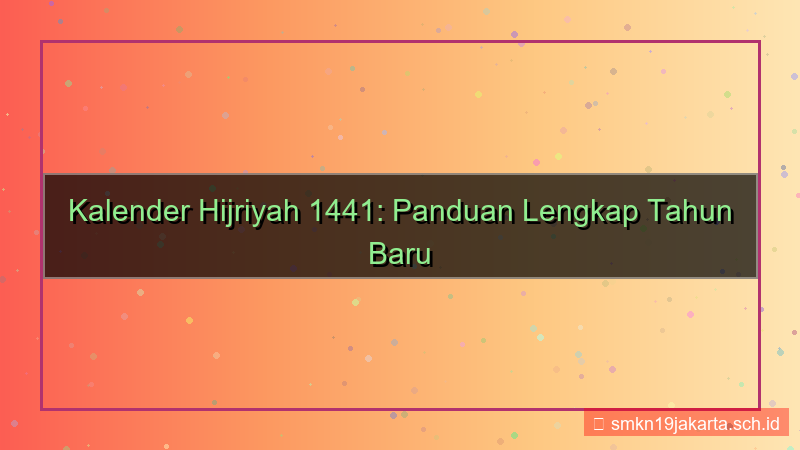 tampilan kalender hijriyah 1441