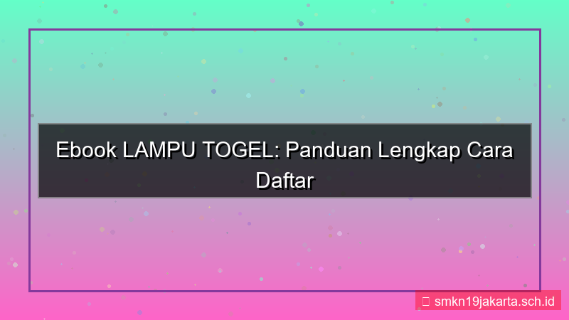 gambar LAMPU TOGEL ebook cara daftar