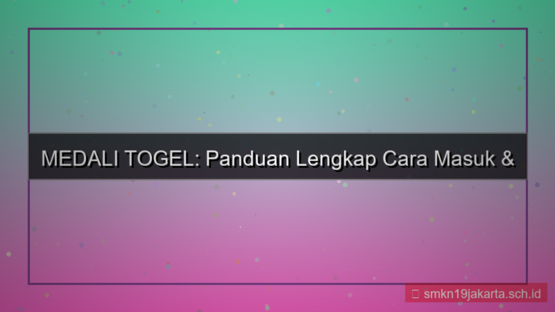 ilustrasi MEDALI TOGEL cara masuk situs