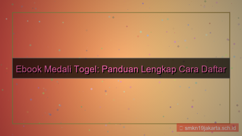 desain MEDALI TOGEL ebook cara daftar
