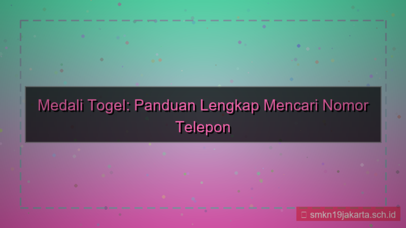 ilustrasi MEDALI TOGEL nomor telepon daftar