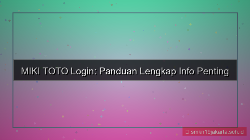 MIKI TOTO email blast info login