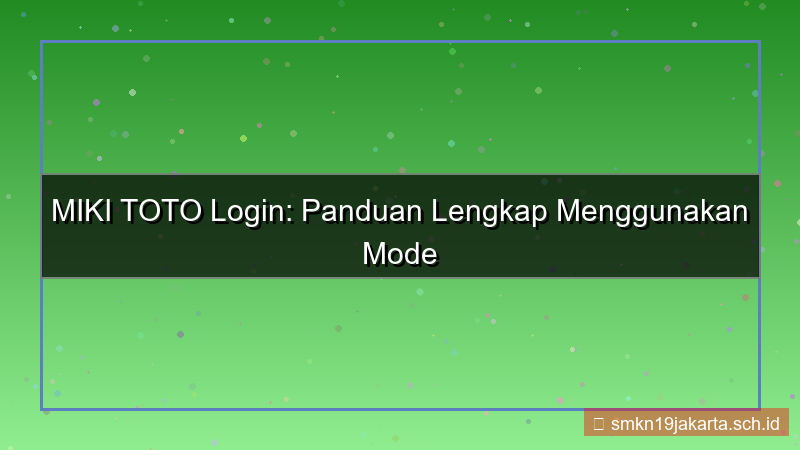 visual MIKI TOTO incognito mode login