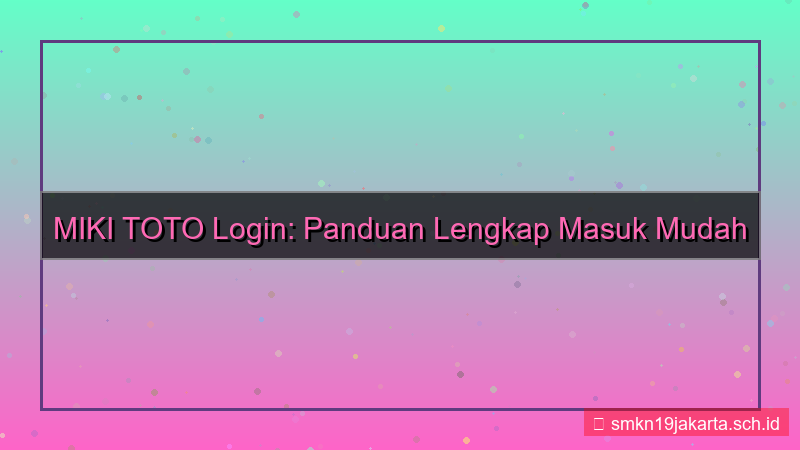 MIKI TOTO login pakai facebook