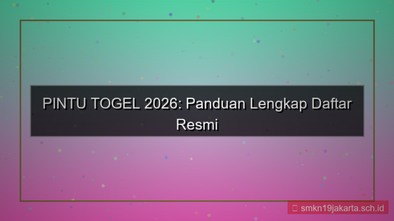 PINTU TOGEL daftar resmi terpercaya 2026