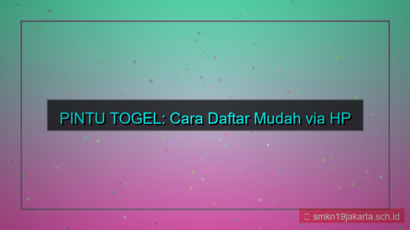 ilustrasi PINTU TOGEL daftar via hp android