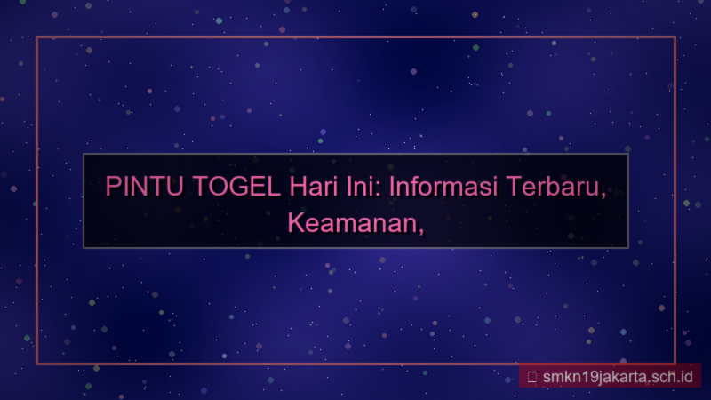 konten PINTU TOGEL info terbaru hari ini