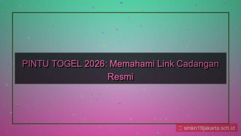 konten PINTU TOGEL link cadangan resmi 2026
