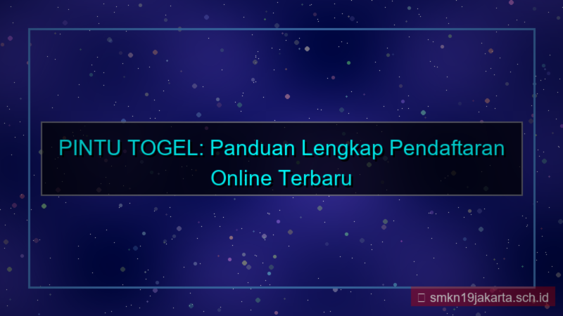 desain PINTU TOGEL pendaftaran 2026 online