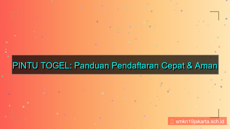 PINTU TOGEL sms blast pendaftaran