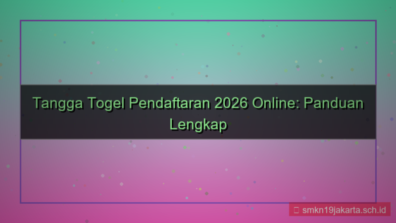 TANGGA TOGEL pendaftaran 2026 online