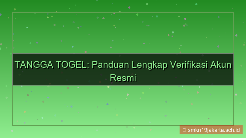 TANGGA TOGEL verifikasi akun resmi