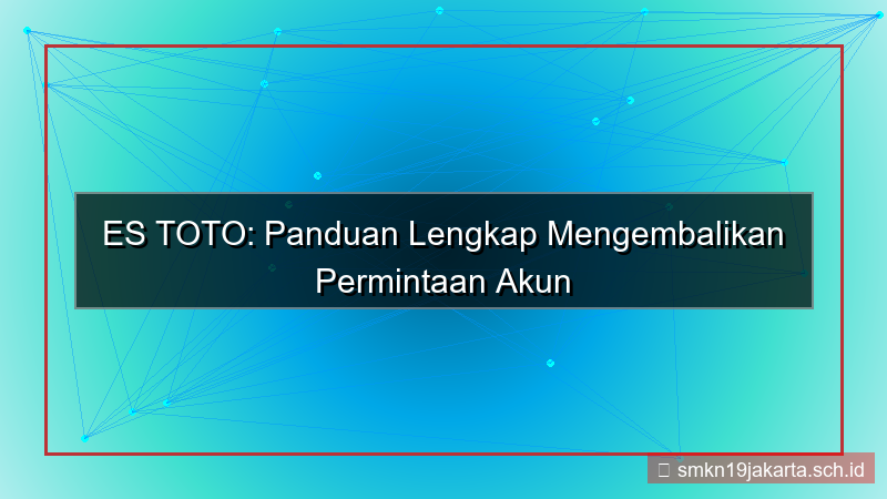 ES TOTO restore permintaan akun