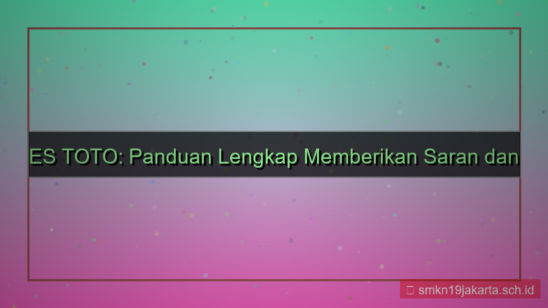 konten ES TOTO saran dan masukan akun