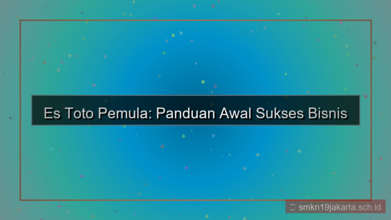 konten ES TOTO tips pemula estoto