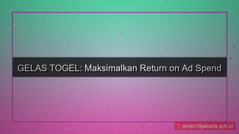 desain GELAS TOGEL return on ad spend gelastogel