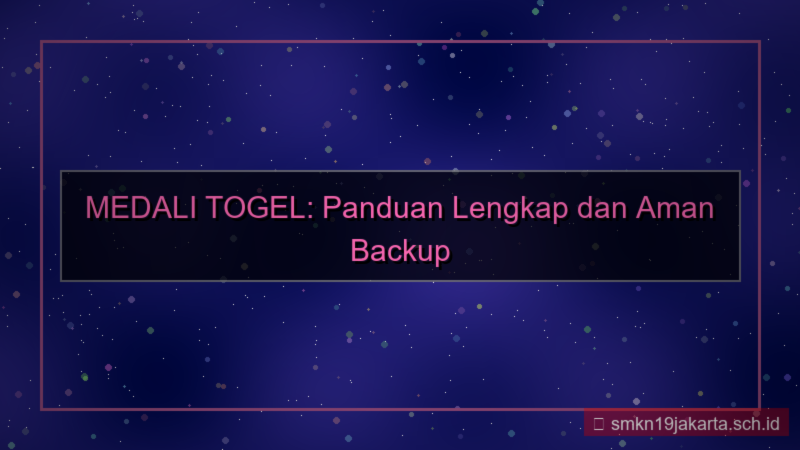 ilustrasi MEDALI TOGEL backup data akun