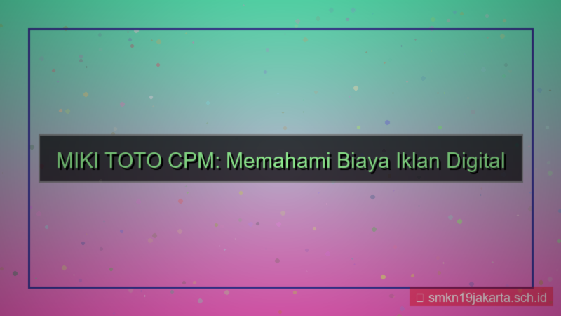 ilustrasi MIKI TOTO cost per mille mikitoto