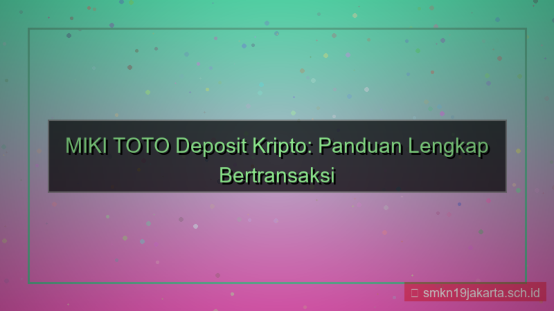 MIKI TOTO crypto deposit mikitoto