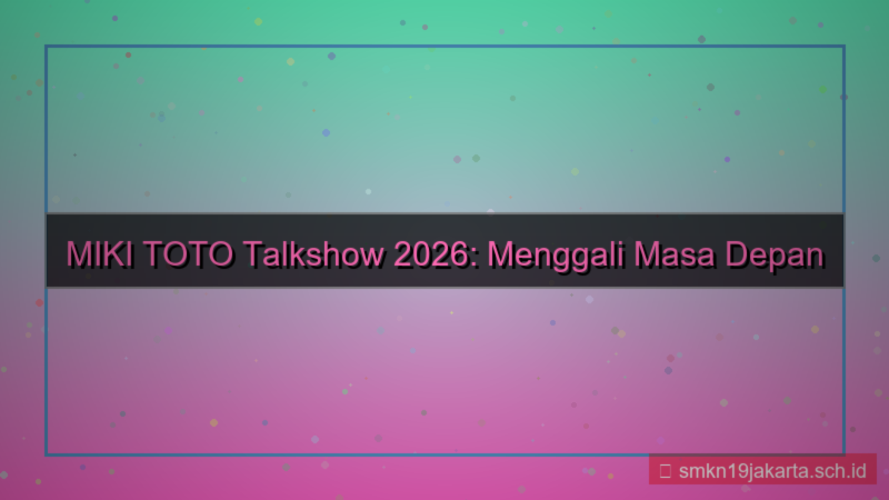 visual MIKI TOTO talkshow mikitoto 2026