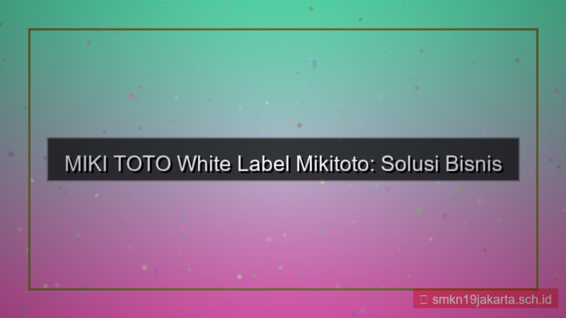 MIKI TOTO white label mikitoto