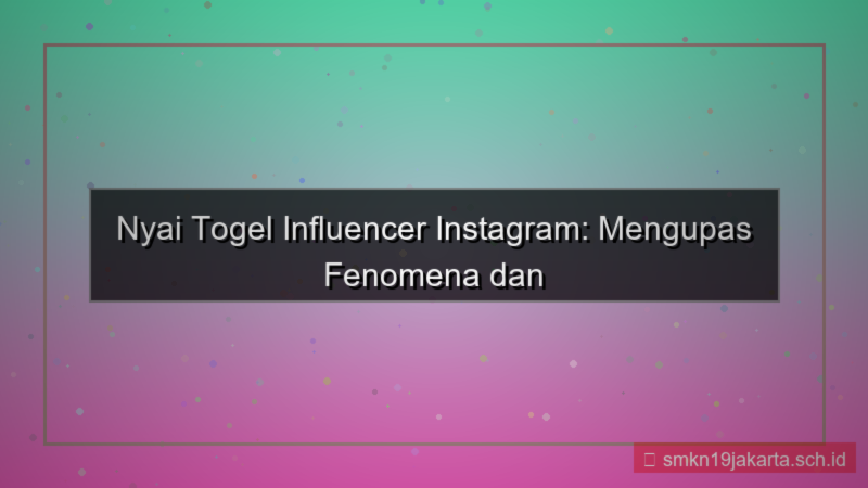NYAI TOGEL instagram influencer nyaitogel