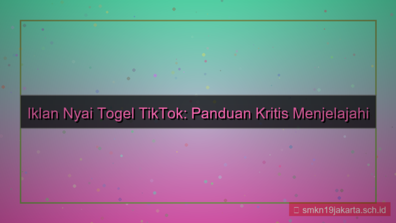 NYAI TOGEL tiktok ads nyaitogel
