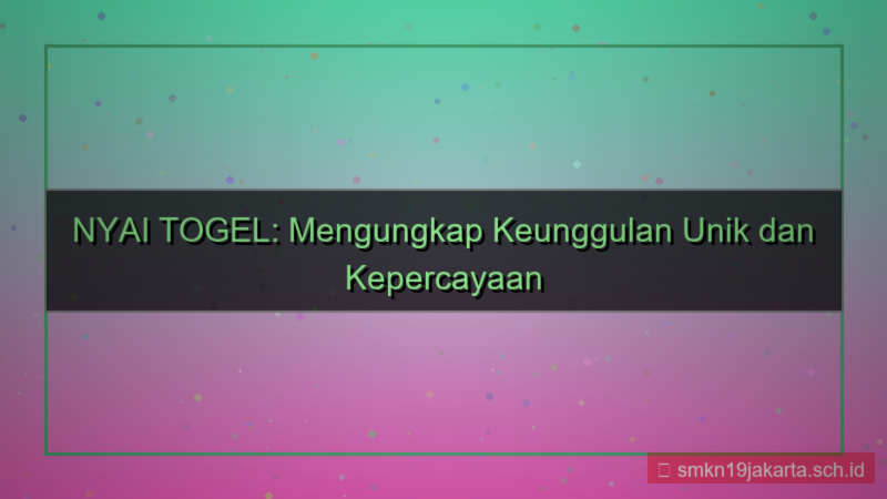 NYAI TOGEL unique selling point nyaitogel