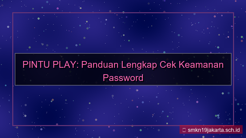 tampilan PINTU PLAY cek keamanan password
