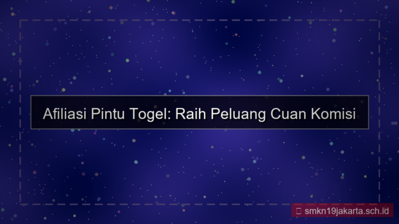 PINTU TOGEL afiliasi pintutogel