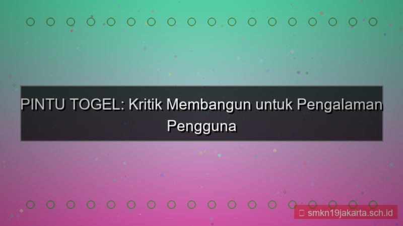 PINTU TOGEL kritik membangun pintutogel