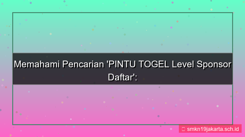 PINTU TOGEL level sponsor daftar