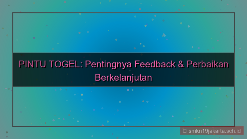 PINTU TOGEL masukan perbaikan pintutogel