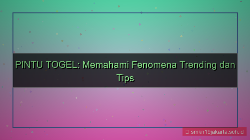 PINTU TOGEL pintutogel trending topic