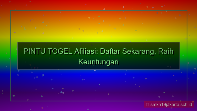 PINTU TOGEL program afiliasi daftar