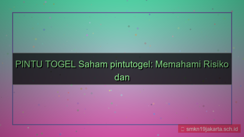 PINTU TOGEL saham pintutogel