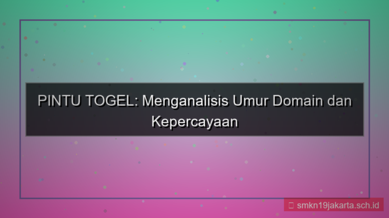 PINTU TOGEL umur domain 2026